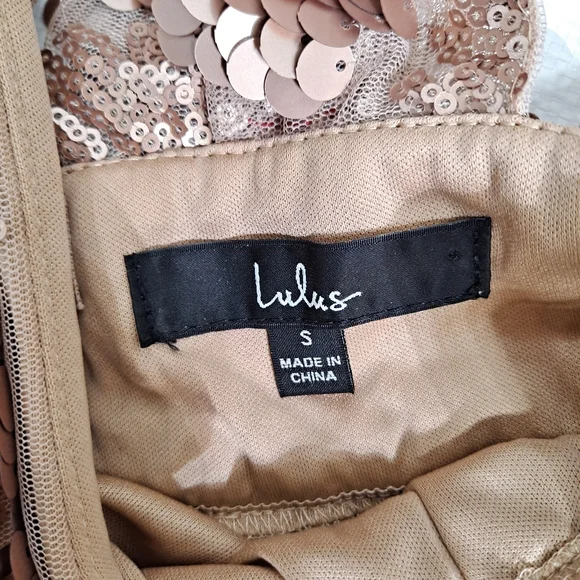 Lulu's Gold Got That Glam Sequined Dress - Picture 9 of 16